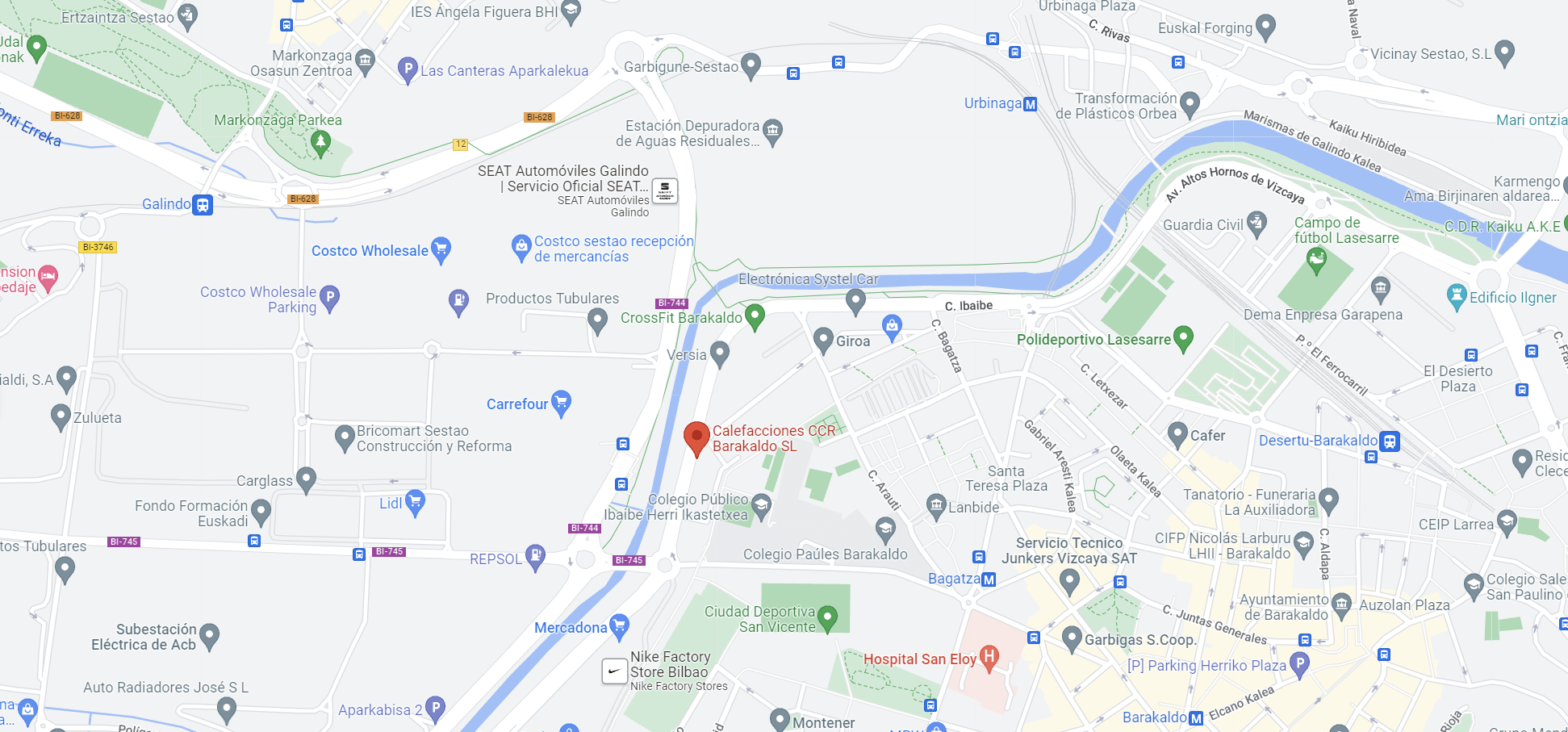 Mapa de localizacion de CCR Instalaciones